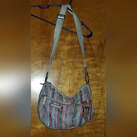 Women's Lily Bloom Small Woven Boho Adjustable Crossbody Pastel Bag - Picture 1 of 9